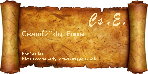 Csanády Emma névjegykártya