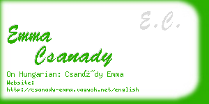 emma csanady business card